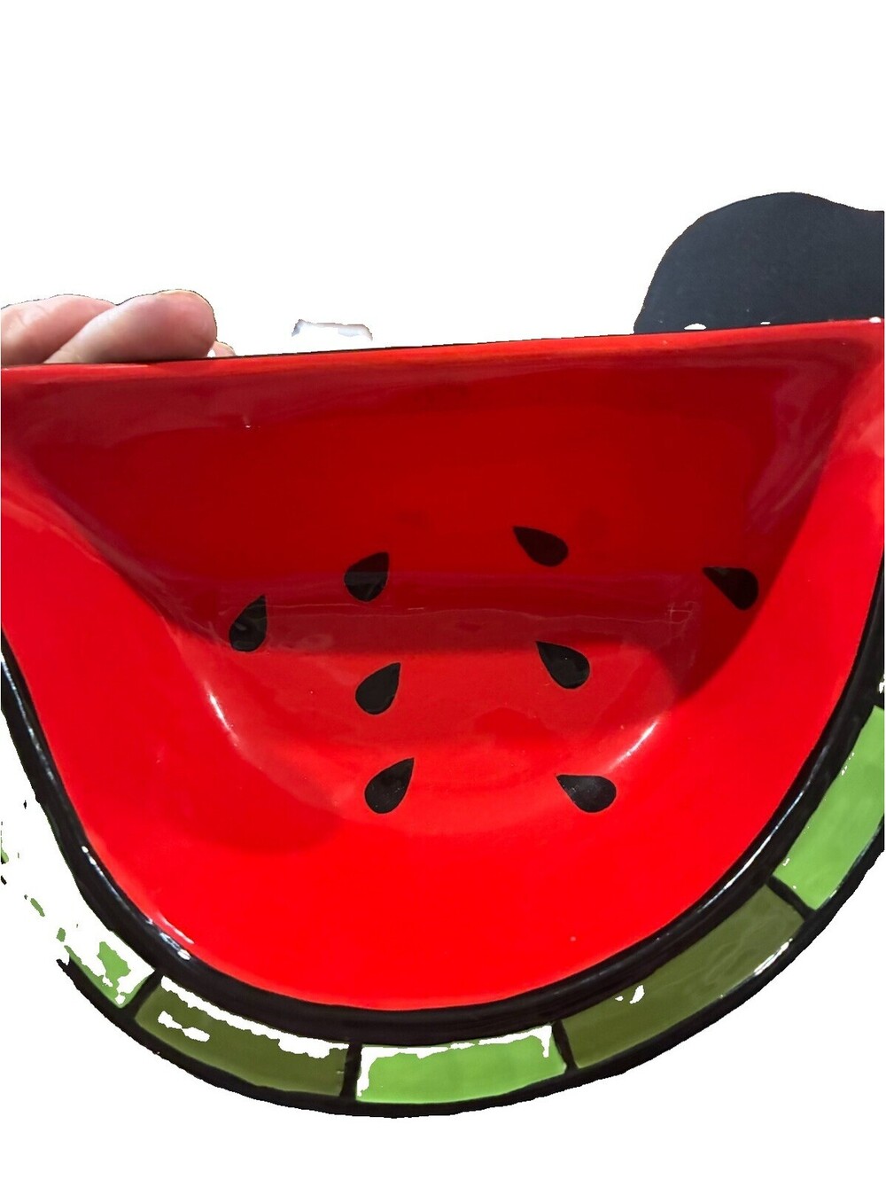 Vintage Main Street Collection Hand Painted Watermelon Polka Dot Bowl